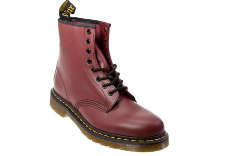 dr martens  cherry red smooth leather ankle boots