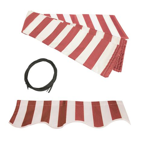 aleko  retractable awning fabric replacement red  white striped color walmartcom