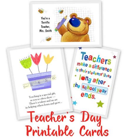 awesome teacher appreciation cards   printables teachers