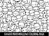Coloring Pages Marshmallow Doodle Printable Kawaii Cute Marshmallows Clipart Kids Etsy Print Moj Adults Color Doodles Food Drawing Sheets Getdrawings sketch template