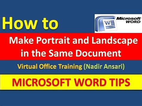 word tips    portrait  landscape    document