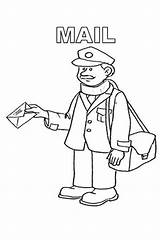 Coloring Postman Post Office Pages Printable Kids sketch template