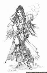 Diablo Coloring Wizard Drawing Concept Gibbons Mark Female Pages Games Drawings Character Iii Fantasy Adult Sketch Colouring Printable Characters Warcraft sketch template