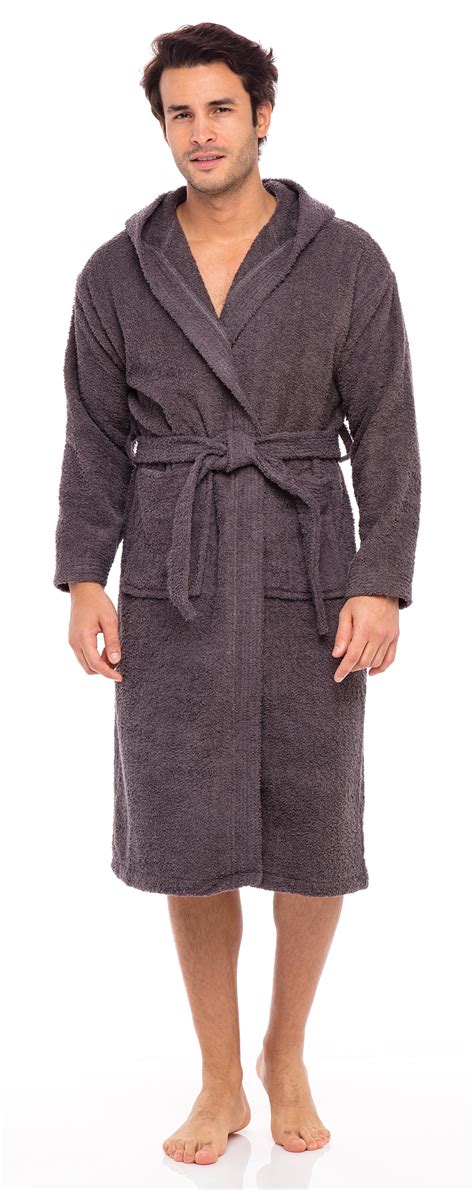 skylinewears men hooded bathrobe  men  cotton terry bathrobes