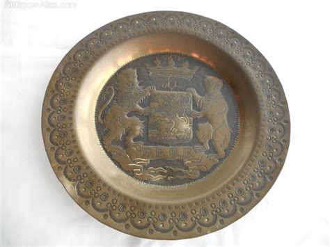 Antiques Atlas Antique Brass Offering Plate Bruges Coat Of Arms