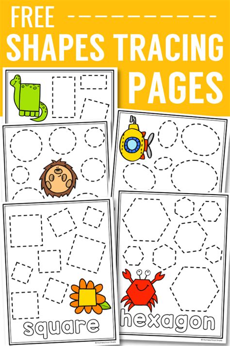 shapes tracing worksheets homeschool share