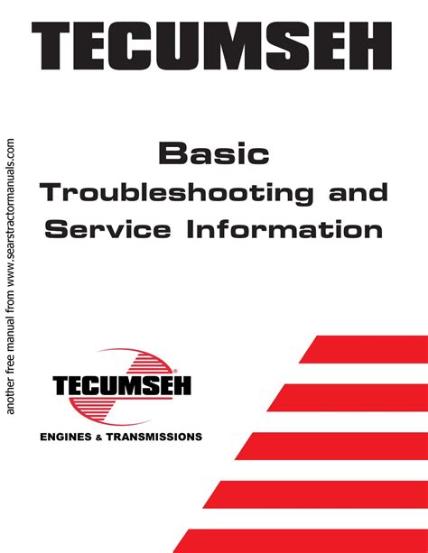 tecumseh lev basic troubleshooting  service information   manualslib
