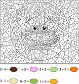 Tiger Number Color Educational Cartoon Game Kids sketch template
