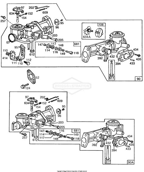 briggs  stratton    parts diagram  carburetor assemblies