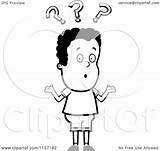 Boy Question Confused Clipart Cartoon Shrugging Marks Under Vector Outlined Coloring Cory Thoman Regarding Notes sketch template
