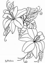 Line Flowers Drawing Flower Drawings Coloring Clip Bunch Outlines Pages Floral Bouquet Pattern Colouring Sketches Designs Sketch Draw Embroidery Patterns sketch template