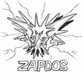 Pokemon Zapdos Coloring Pages Printable Easy Color sketch template