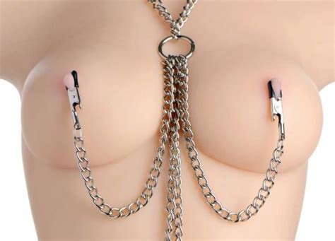 Chained Collar Nipple Clamps And Clitoris Clamp Set On Literotica