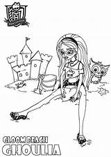 Monster High Ghoulia Pages Coloring Print Yelps Baby Printable Dinokids Color sketch template