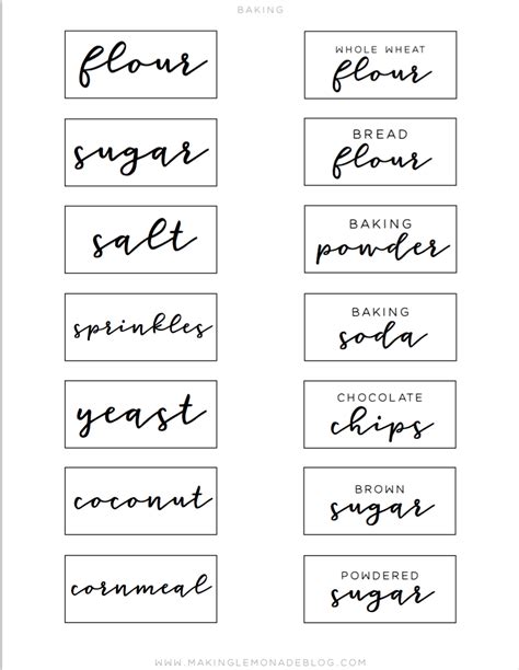 blank kitchen labels  printable  printable templates