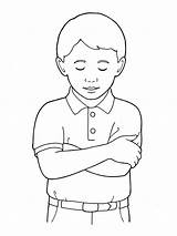 Praying Lds Arms Boy Clipart Little Girl Primary Prayer Coloring Folded Pages Folding Head Clip Fold Bowing Illustration School Child sketch template