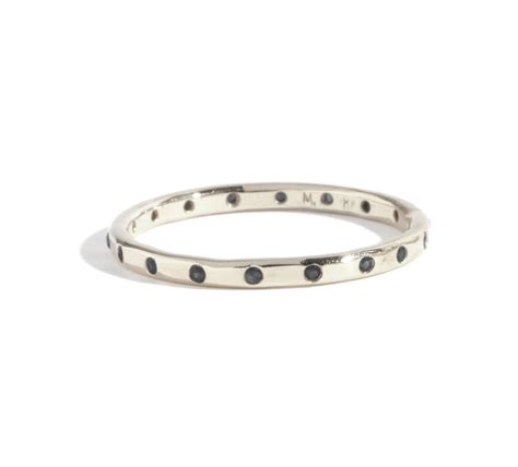 black diamond band  karat white gold melissa joy manning jewelry