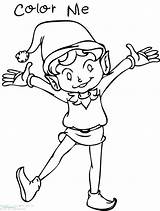 Elf Coloring Pages Shelf Boy Getcolorings sketch template