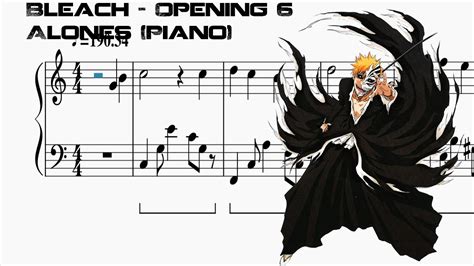partitura bleach opening 6 alones piano youtube