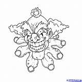 Clown Coloring Scary Pages Evil Printable Clowns Killer Pennywise Draw Monsters Drawing Colouring Drawings Step Horror Frog Color Eye Easy sketch template