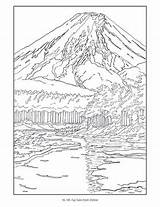 Coloring Fuji Mount Hasui Kawase Book Designlooter sketch template
