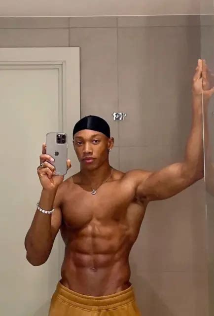 shirtless male alpha black african american muscular hunk jock 4x6