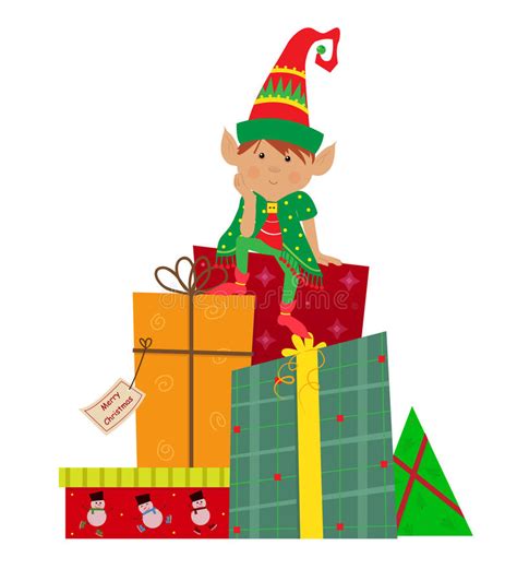 elf and presents stock vector illustration of christmas 46312304