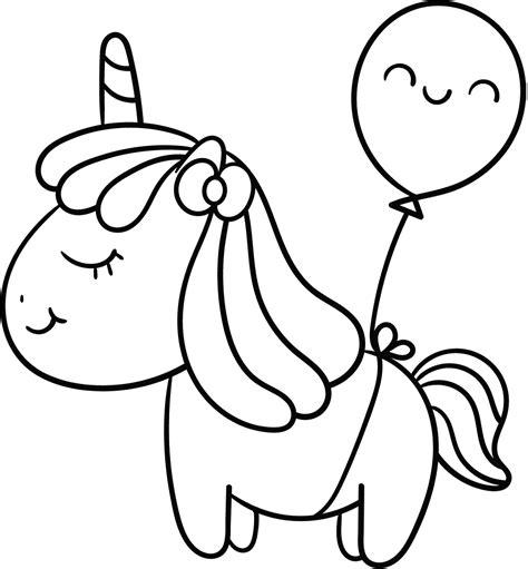 baby unicorn   balloon coloring page  printable coloring