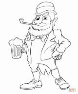 Leprechaun Coloring Beer Draw Pages Drawing Printable St Patrick Drawings Crafts sketch template
