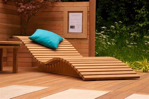 Wooden sun lounger   Lisa Cox Garden Designs Blog