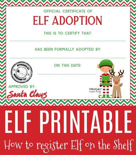 create memories  elf   shelf adoption certificate