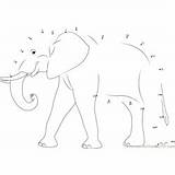 Elephant Dot Connect Dots Cute Worksheet sketch template