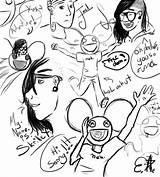 Deadmau5 Skrillex Dae Shayde Sketchdump Mini Deviantart Drawings Wallpaper sketch template