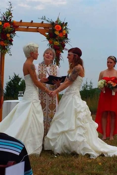 leah beth ayres left and rio reinhardt right wedding ceremony in