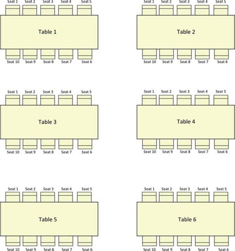 blank seating chart template business