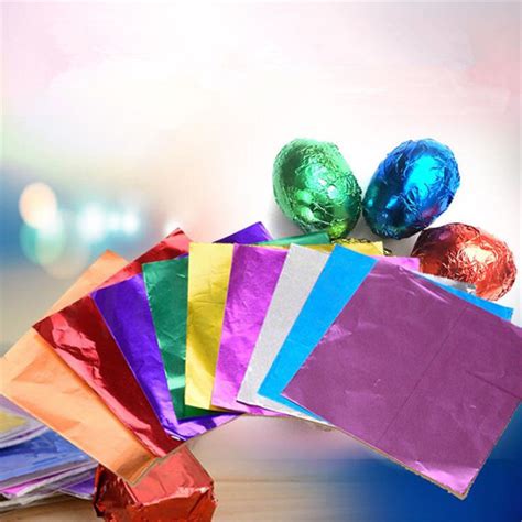 pcs candy paper aluminum foil paper candy chocolate wrapping colored