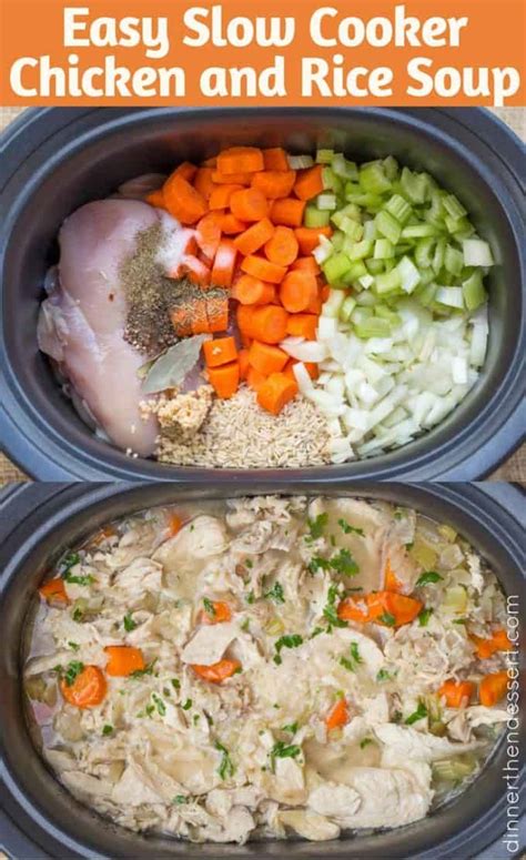 Slow Cooker Chicken And Rice Soup Dinner Then Dessert