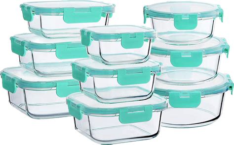 Bayco Glass Food Storage Containers With Lids [18 Piece] Glass Meal