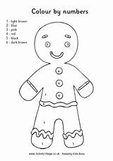 Gingerbread Man Numbers Colour Color Christmas Number Kids Activities Activityvillage Coloring Colouring Kindergarten Pages Printables Activity Explore Visit Village sketch template