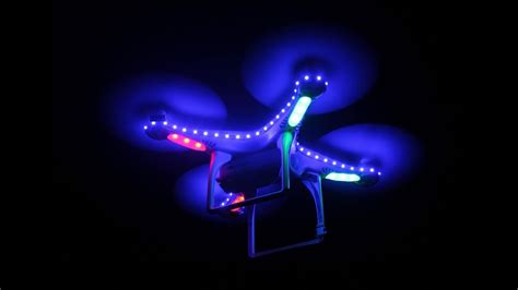 review dji phantom quadcopter led blue light kit strip youtube