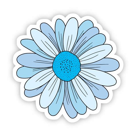 blue daisy aesthetic sticker aesthetic stickers homemade stickers