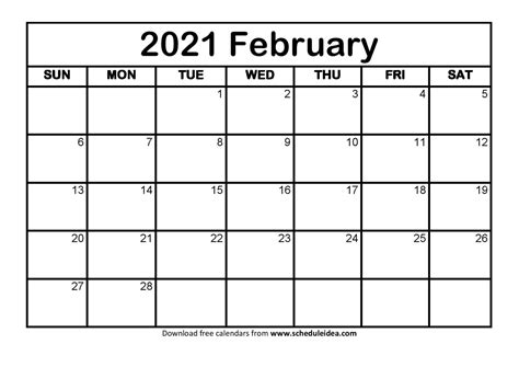 february  printable calendar templates