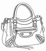 Purse Drawing Chanel Getdrawings Coach sketch template