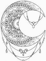 Mandala Moon Coloring Tattoo Pages Luna Geometric Mandalas Para Drawing Designs Tattoos Meaning Gothic Lunas Per Sole Resultado Small Tatuaggio sketch template