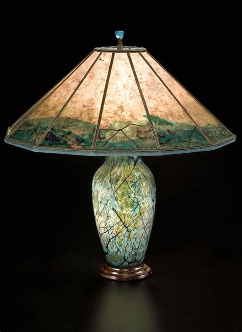 Lindsay Art Glass Table Lamp And Butterfly Mica Lamp Shade