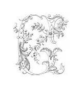 Coloring Monograms Flowered Magic Monogram Decorated Letter Flower sketch template