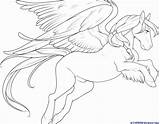 Horse Coloring Flying Pages Printable Pegasus Getdrawings Getcolorings Color sketch template