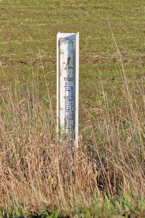 flood gauge indicator tool stock photo image  english