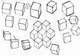 Cubes Angles Freehand sketch template