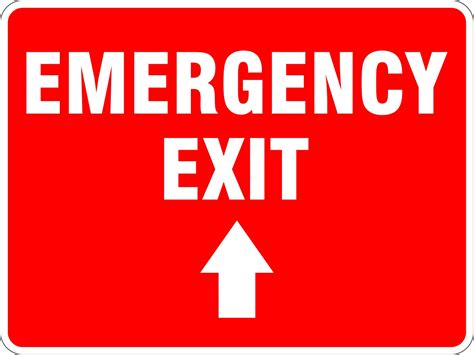 emergency exit  arrow  safety signs